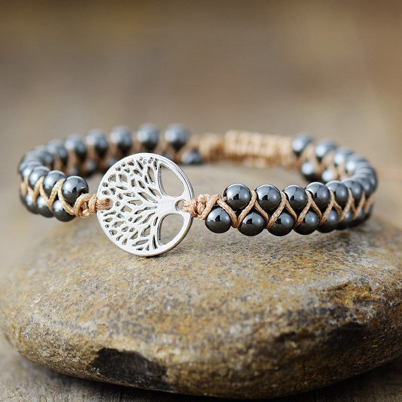 Alloy Natural Stone Braided Bracelet